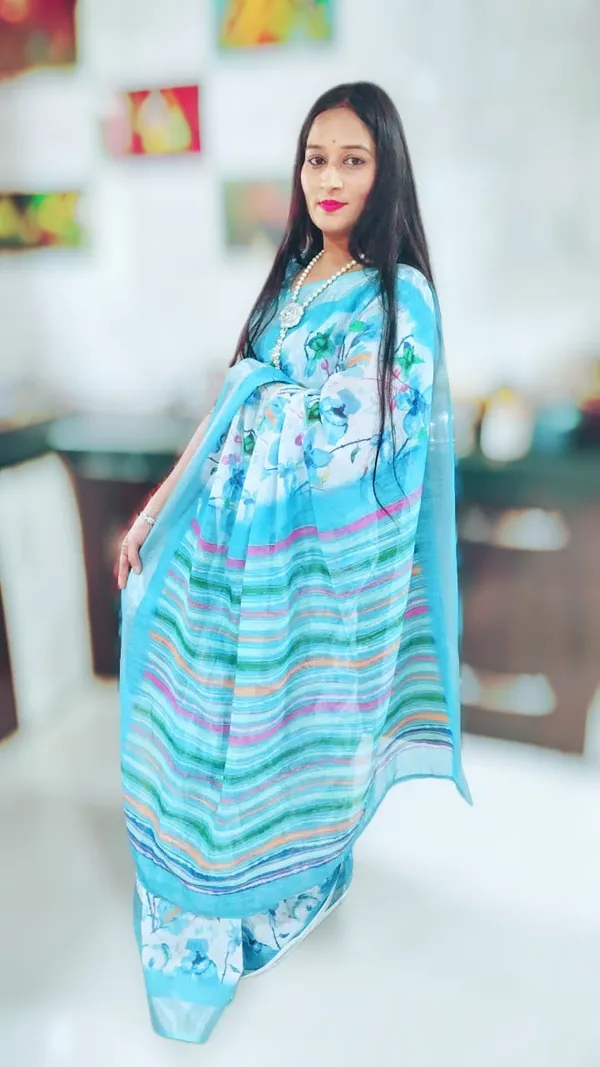Kalamkari_Patola__Pure_Linen_Saree_And_Batin_Blouse_-_Gajari_Pink