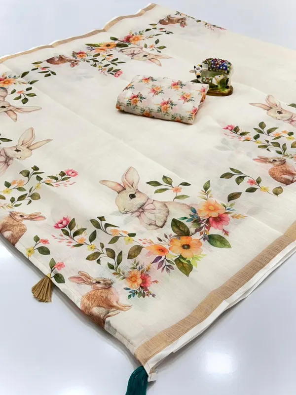 Kalamkari_Patola__Pure_Linen_Saree_And_Batin_Blouse_-_Gajari_Pink