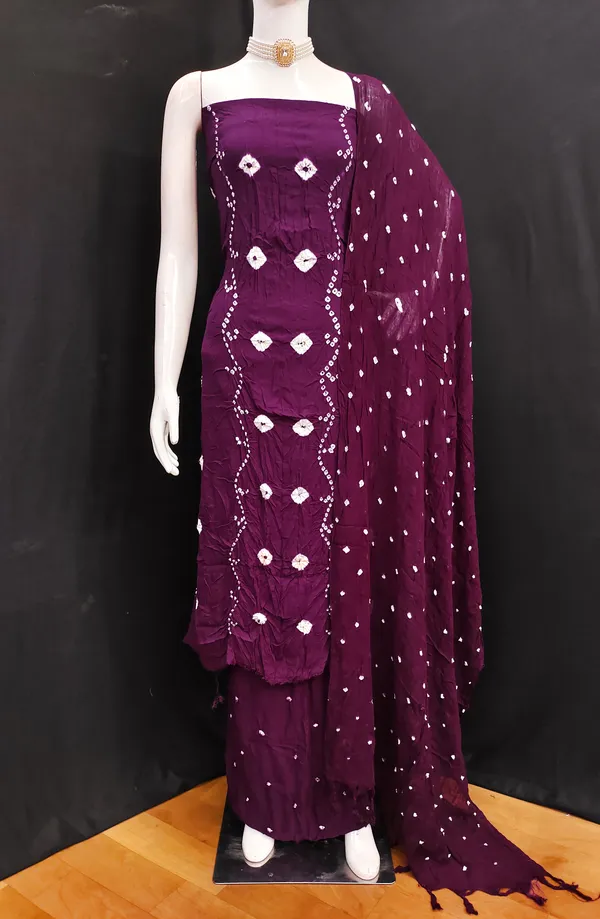 Unstitched_Suit_Dress_Material_|_Mamta_Pure_Rayon_Hand_Bandhej_Bandhani_|_Premium_Unstitched_Suit_Material_For_Her_|_4.50_Meter_Top_&_Bottom_With_2_Meter_Dupatta