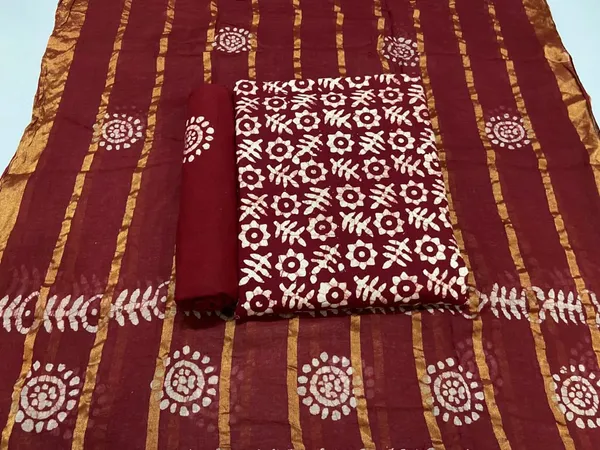 AWESOME_AND_BEAUTIFUL_UNSTITCHED_HEAVY_JAIPURI_SOFT_COTTON_HANDICRAFT_WAX_BATIK_DRESS_MATERIAL_SUIT