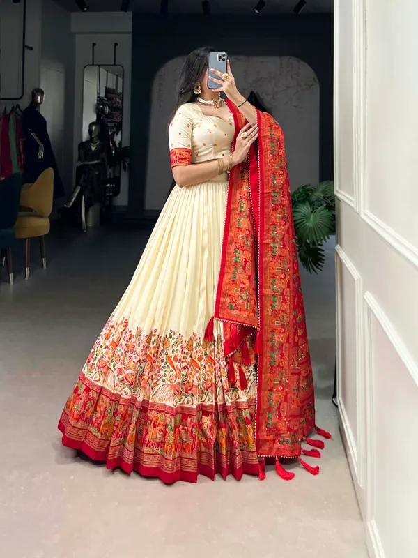 Foil_Printed_Dola_Silk_Lehenga_Choli