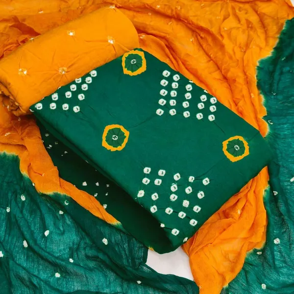 Pure_Rayon_Unstitched_Suit_Dress_Material_|_Hand_Bandhej_Bandhani_|_Premium_Unstitched_Suit_Material_For_Her_|_4.25_Meter_Top_&_Bottom_With_2_Meter_Dupatta