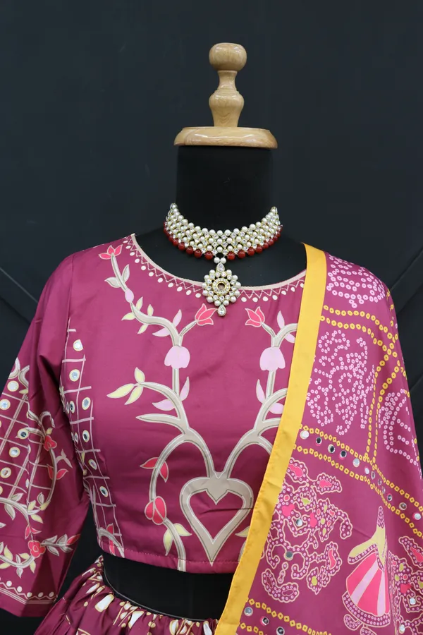 Choli_And_Lehenga_Purple_Butter_Silk_Fabric_Dola_Silk_Lehenga_Choli_With_Mirror_Work_And_Attached_Purple_Dupattapurple_Dola_Silk_Lehenga_Choli_With_Mirror_Work_And_Attached_Purple_Dupatta
