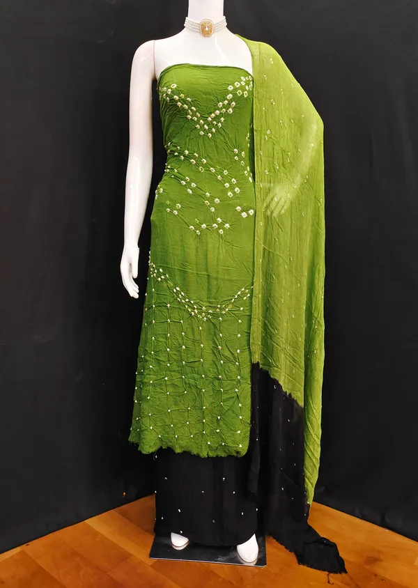 Unstitched_Suit_Dress_Material_|_Sandhya_Pure_Rayon_Hand_Bandhej_Bandhani_|_Premium_Unstitched_Suit_Material_For_Her_|_4.50_Meter_Top_&_Bottom_With_2_Meter_Dupatta