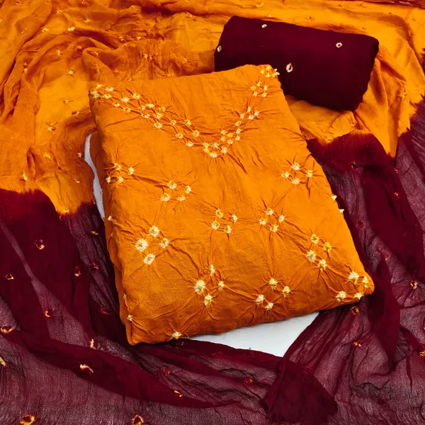 Unstitched_Suit_Dress_Material_|_Sandhya_Pure_Rayon_Hand_Bandhej_Bandhani_|_Premium_Unstitched_Suit_Material_For_Her_|_4.50_Meter_Top_&_Bottom_With_2_Meter_Dupatta