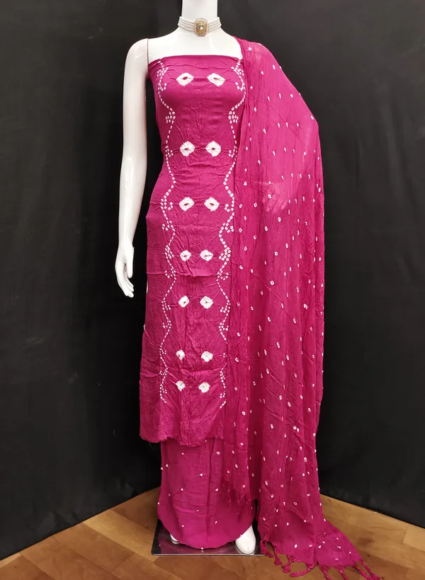 Unstitched_Suit_Dress_Material_|_Mamta_Pure_Rayon_Hand_Bandhej_Bandhani_|_Premium_Unstitched_Suit_Material_For_Her_|_4.50_Meter_Top_&_Bottom_With_2_Meter_Dupatta