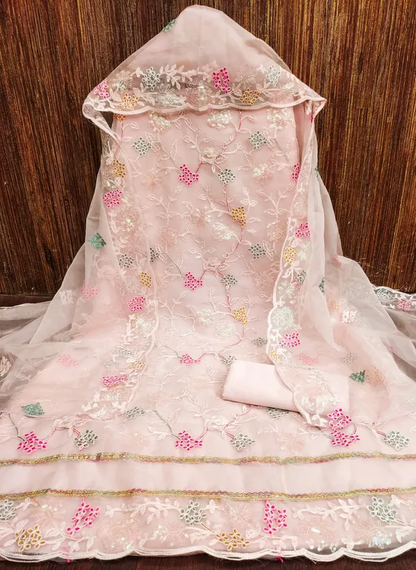 Unstitched_Organza_Silk_Embroidery_Work_Dress_Material_For_Her_With_4.10_Meter_Top_And_Bottom_With_1.50_Meter_Inner_And_2.10_Meter_Dupatta