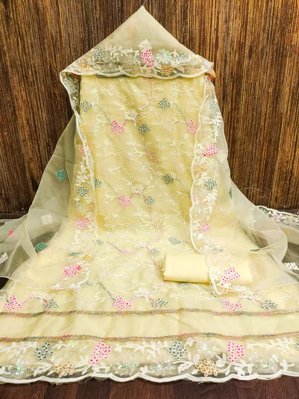 Unstitched_Organza_Silk_Embroidery_Work_Dress_Material_For_Her_With_4.10_Meter_Top_And_Bottom_With_1.50_Meter_Inner_And_2.10_Meter_Dupatta