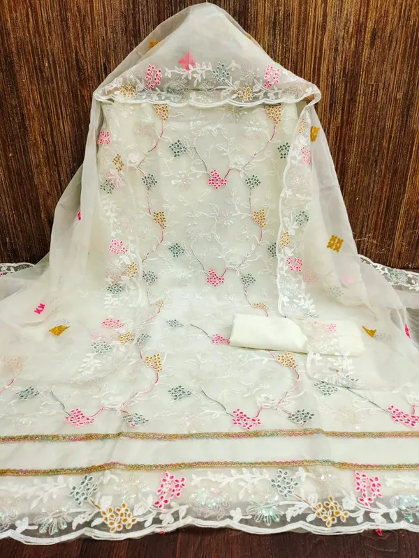 Unstitched_Organza_Silk_Embroidery_Work_Dress_Material_For_Her_With_4.10_Meter_Top_And_Bottom_With_1.50_Meter_Inner_And_2.10_Meter_Dupatta