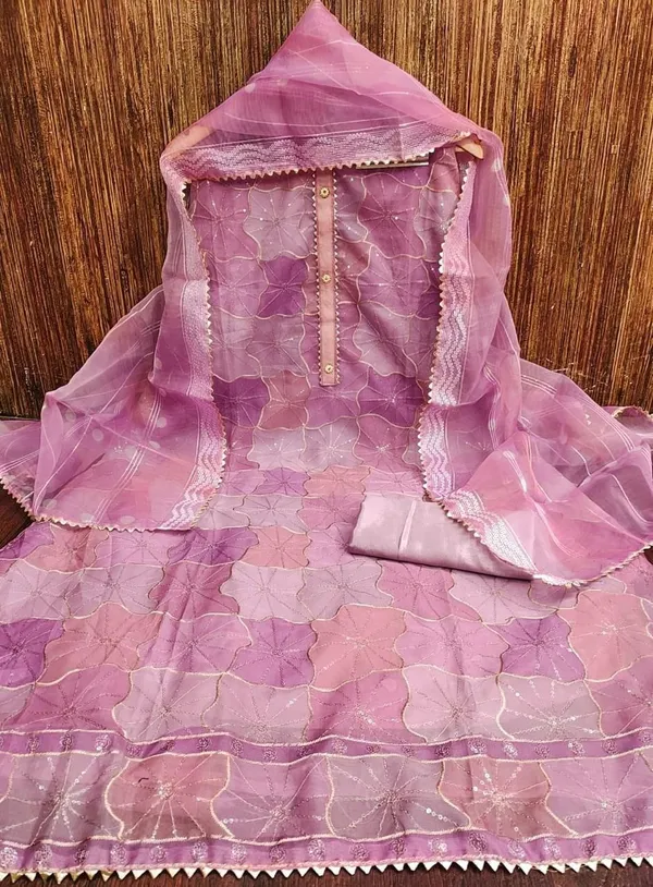 Unstitched_Organza_Silk_Work_With_Position_Print_Dress_Material_For_Her_With_4.10_Meter_Top_And_Bottom_With_1.50_Meter_Inner_And_2.10_Meter_Dupatta