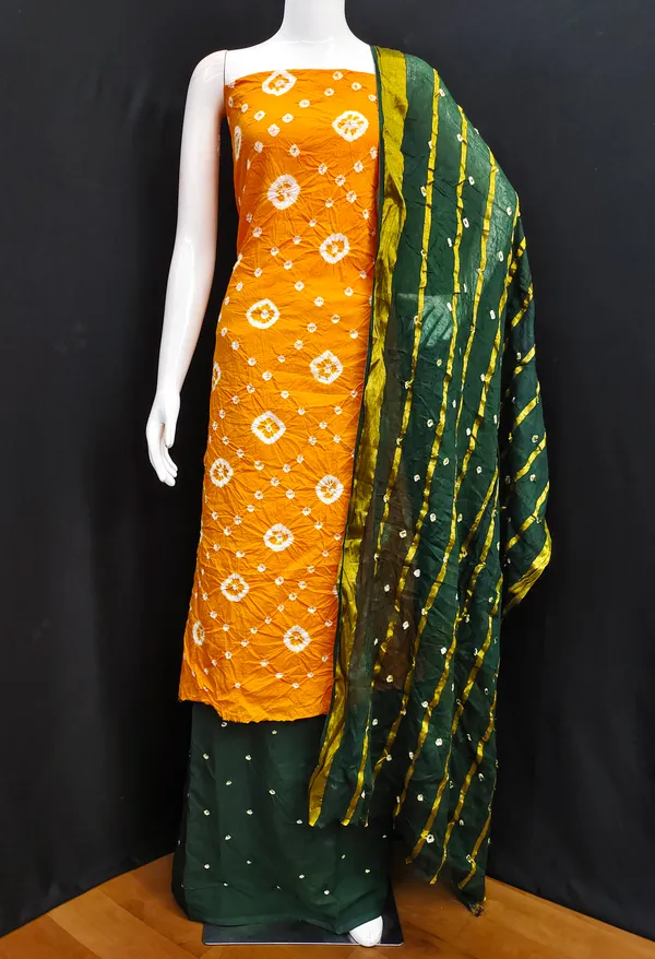 Unstitched_Suit_Dress_Material_|_Sarita_Pure_Cotton_Hand_Bandhej_Bandhani_|_Premium_Unstitched_Suit_Material_For_Her_|_4.50_Meter_Top_&_Bottom_With_2_Meter_Dupatta