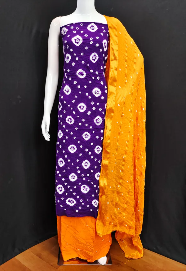 Unstitched_Suit_Dress_Material_|_Sarita_Pure_Cotton_Hand_Bandhej_Bandhani_|_Premium_Unstitched_Suit_Material_For_Her_|_4.50_Meter_Top_&_Bottom_With_2_Meter_Dupatta