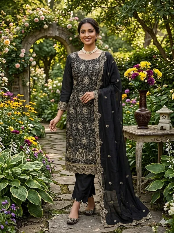 Unstitched_Vichitra_Silk_Embroidery_Work_Dress_Material_For_Her_With_4.10_Meter_Top_And_Bottom_With_1.50_Meter_Inner_And_2.10_Meter_Dupatta