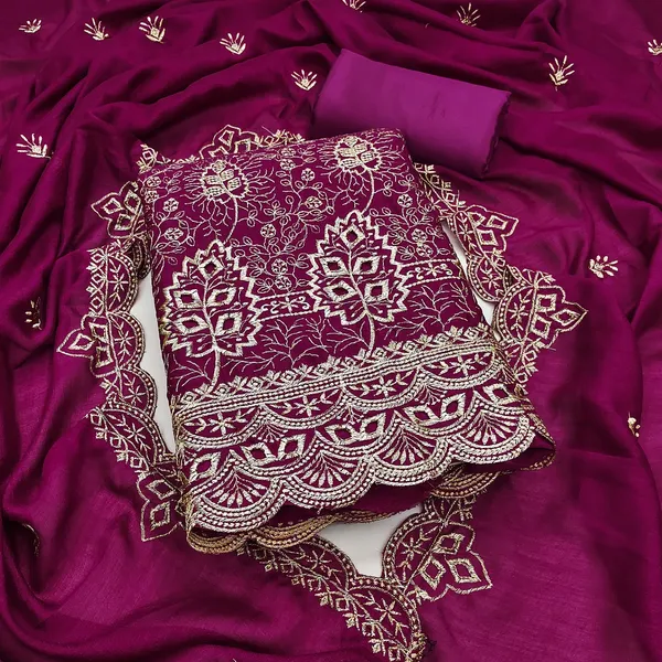 Unstitched_Vichitra_Silk_Embroidery_Work_Dress_Material_For_Her_With_4.10_Meter_Top_And_Bottom_With_1.50_Meter_Inner_And_2.10_Meter_Dupatta
