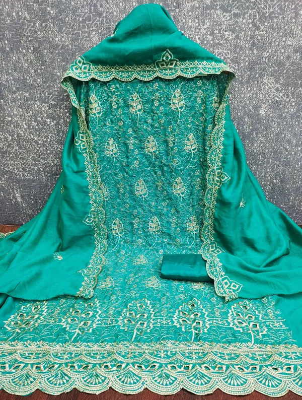 Unstitched_Vichitra_Silk_Embroidery_Work_Dress_Material_For_Her_With_4.10_Meter_Top_And_Bottom_With_1.50_Meter_Inner_And_2.10_Meter_Dupatta