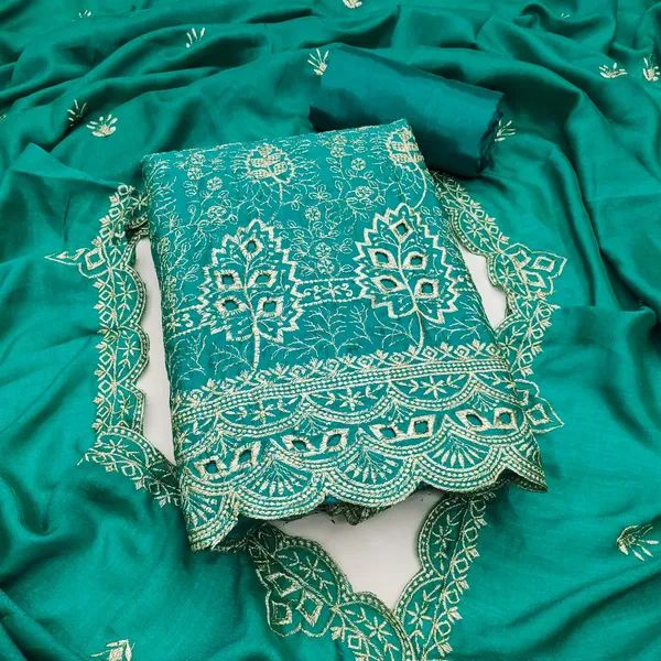 Unstitched_Vichitra_Silk_Embroidery_Work_Dress_Material_For_Her_With_4.10_Meter_Top_And_Bottom_With_1.50_Meter_Inner_And_2.10_Meter_Dupatta
