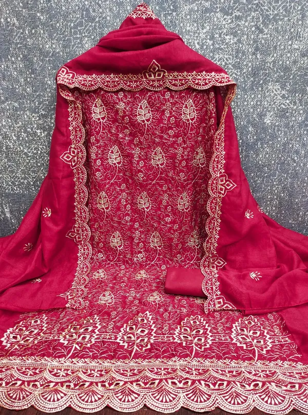Unstitched_Vichitra_Silk_Embroidery_Work_Dress_Material_For_Her_With_4.10_Meter_Top_And_Bottom_With_1.50_Meter_Inner_And_2.10_Meter_Dupatta