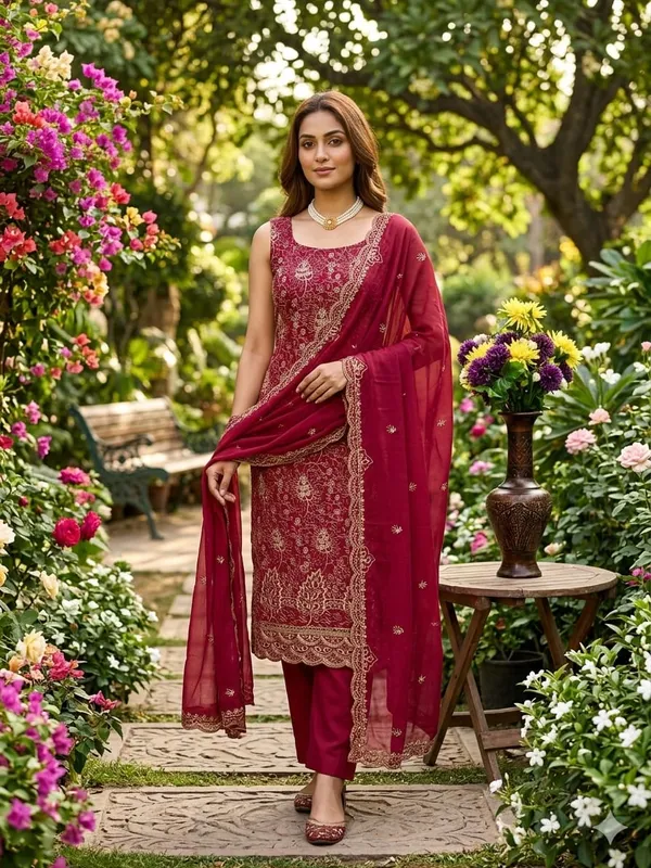 Unstitched_Vichitra_Silk_Embroidery_Work_Dress_Material_For_Her_With_4.10_Meter_Top_And_Bottom_With_1.50_Meter_Inner_And_2.10_Meter_Dupatta