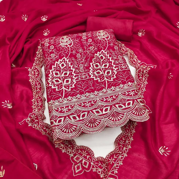 Unstitched_Vichitra_Silk_Embroidery_Work_Dress_Material_For_Her_With_4.10_Meter_Top_And_Bottom_With_1.50_Meter_Inner_And_2.10_Meter_Dupatta