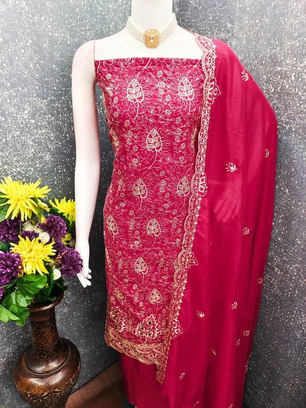 Unstitched_Vichitra_Silk_Embroidery_Work_Dress_Material_For_Her_With_4.10_Meter_Top_And_Bottom_With_1.50_Meter_Inner_And_2.10_Meter_Dupatta