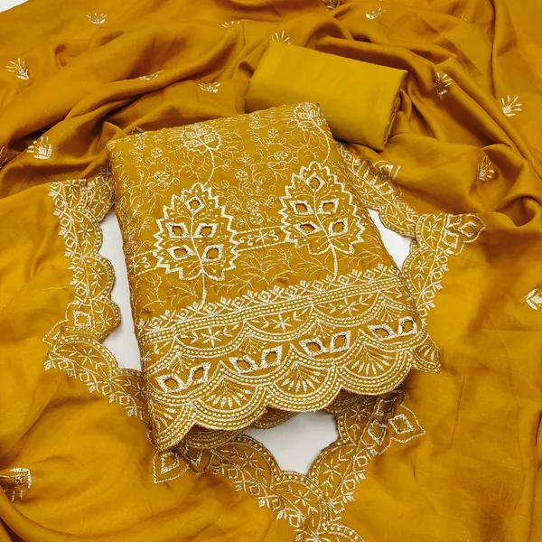 Unstitched_Vichitra_Silk_Embroidery_Work_Dress_Material_For_Her_With_4.10_Meter_Top_And_Bottom_With_1.50_Meter_Inner_And_2.10_Meter_Dupatta