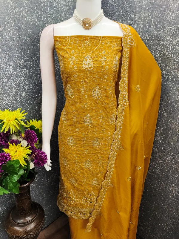 Unstitched_Vichitra_Silk_Embroidery_Work_Dress_Material_For_Her_With_4.10_Meter_Top_And_Bottom_With_1.50_Meter_Inner_And_2.10_Meter_Dupatta