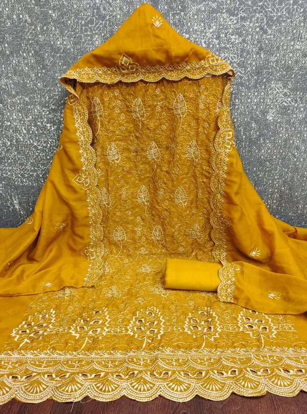 Unstitched_Vichitra_Silk_Embroidery_Work_Dress_Material_For_Her_With_4.10_Meter_Top_And_Bottom_With_1.50_Meter_Inner_And_2.10_Meter_Dupatta