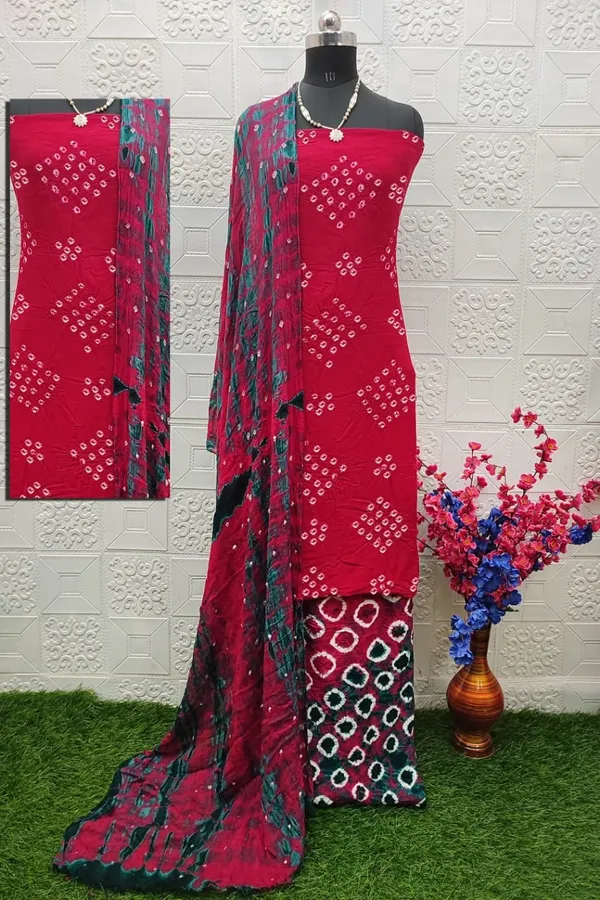 Unstitched_Pure_Rayon_Suit_Dress_Material_|_Sanvi_Hand_Bandhej_Bandhani_|_Premium_Unstitched_Suit_Material_For_Her_|_4.50_Meter_Top_&_Bottom_With_2_Meter_Dupatta