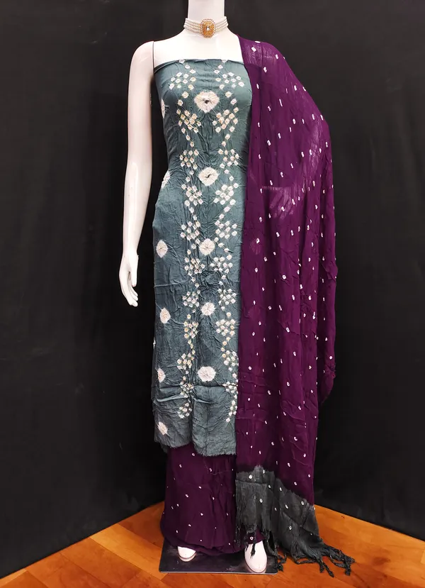 Unstitched_Suit_Dress_Material_|_Janki_Pure_Rayon_Hand_Bandhej_Bandhani_|_Premium_Unstitched_Suit_Material_For_Her_|_4.50_Meter_Top_&_Bottom_With_2_Meter_Dupatta