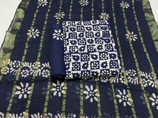 AWESOME_AND_BEAUTIFUL_UNSTITCHED_HEAVY_JAIPURI_SOFT_COTTON_HANDICRAFT_WAX_BATIK_DRESS_MATERIAL_SUIT
