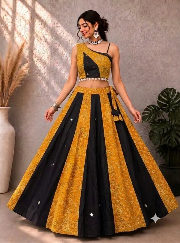 Discover_the_charm_of_Ajrakh_and_Khadi_Cotton,_thoughtfully_brought_together_in_a_Lehenga_Choli_made_for_Navratri