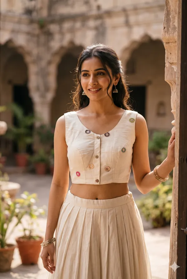ELEGANT_KHADI_COTTON_BLOUSE_WITH_NATURE_INSPIRED_PRINT