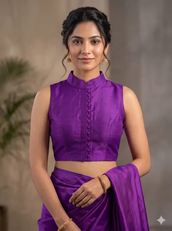 Channeling_royal_vibes_in_a_classic_high-neck_Blouse_silhouette_and_rich_crimson_tones