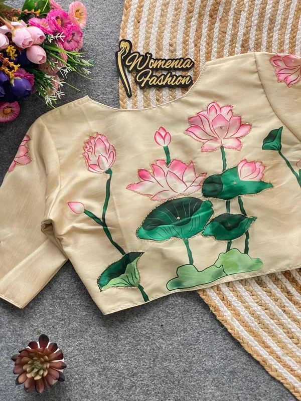 Divine_Bloom_Lotus_Printed_Blouse_with_Handwork_Detailing