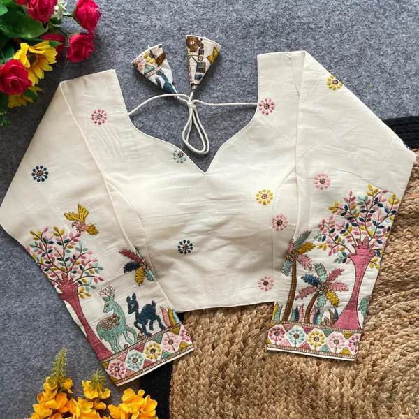 OFF_WHITE_PRESENTING_PURE_KHADI_COTTON_BLOUSE