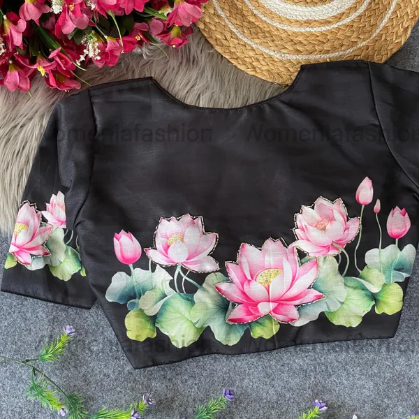FLOWER_BLACK_HAND_PRINTED_HANDWORK_BLOUSE