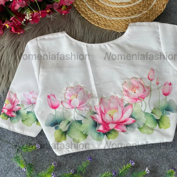 FLOWER_WHITE_HAND_PRINTED_HAND_WORK_BLOUSE