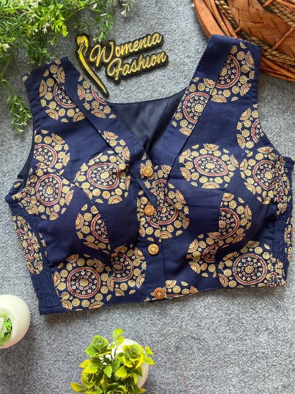 Flexifit_Handblock_Designer_Ajrakh_Cotton_Blouse