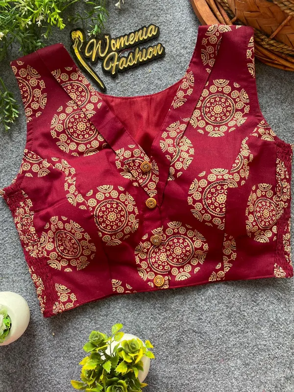 Flexifit_Handblock_Designer_Ajrakh_Cotton_Blouse