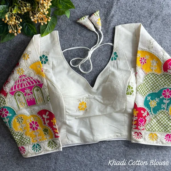 OFF_WHITE_PRESENTING_PURE_KHADI_COTTON_BLOUSE