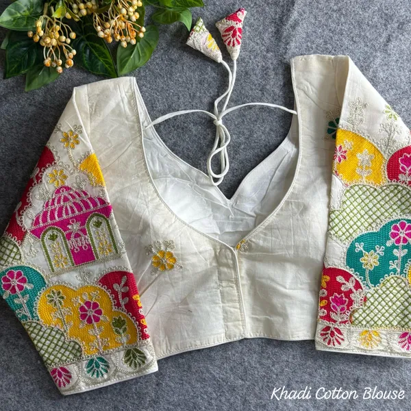 OFF_WHITE_PRESENTING_PURE_KHADI_COTTON_BLOUSE