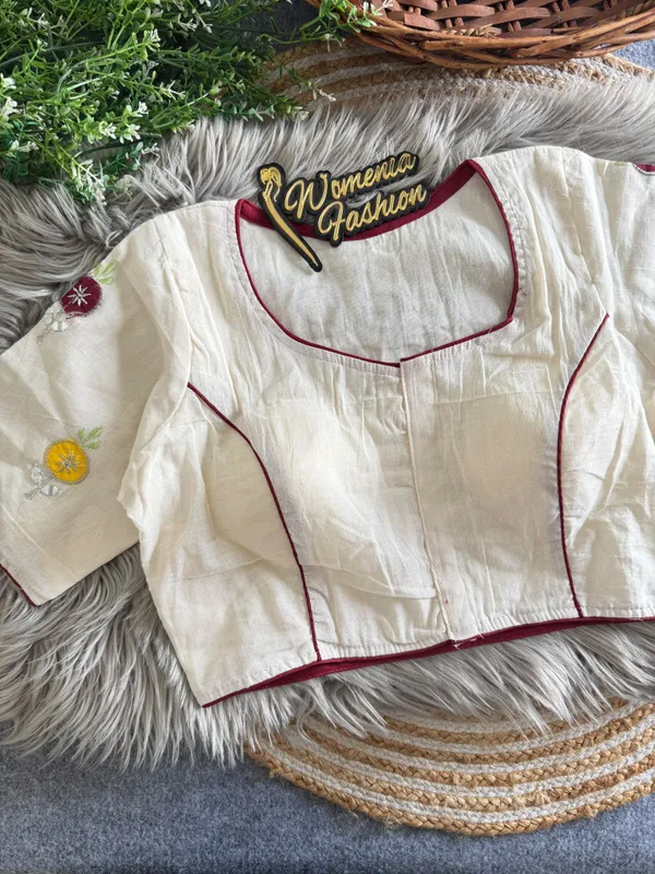 OFF_WHITE_PRESENTING_PURE_KHADI_COTTON_BLOUSE