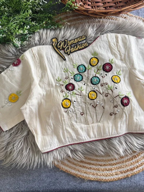 OFF_WHITE_PRESENTING_PURE_KHADI_COTTON_BLOUSE