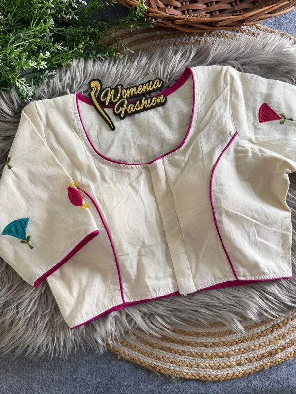 OFF_WHITE_PRESENTING_PURE_KHADI_COTTON_BLOUSE
