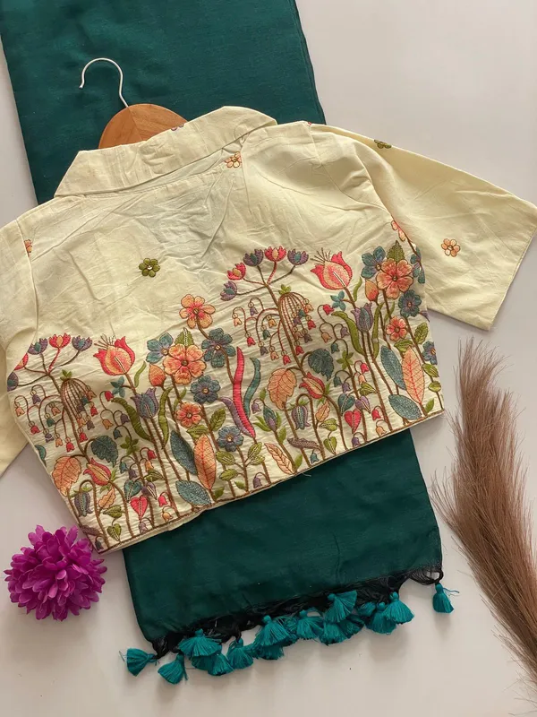 PRESENTING_ORIGINAL_KHADI_COTTON_COLLAR_NECK_BLOUSE_WITH_KHADI_COTTON_SAREE_