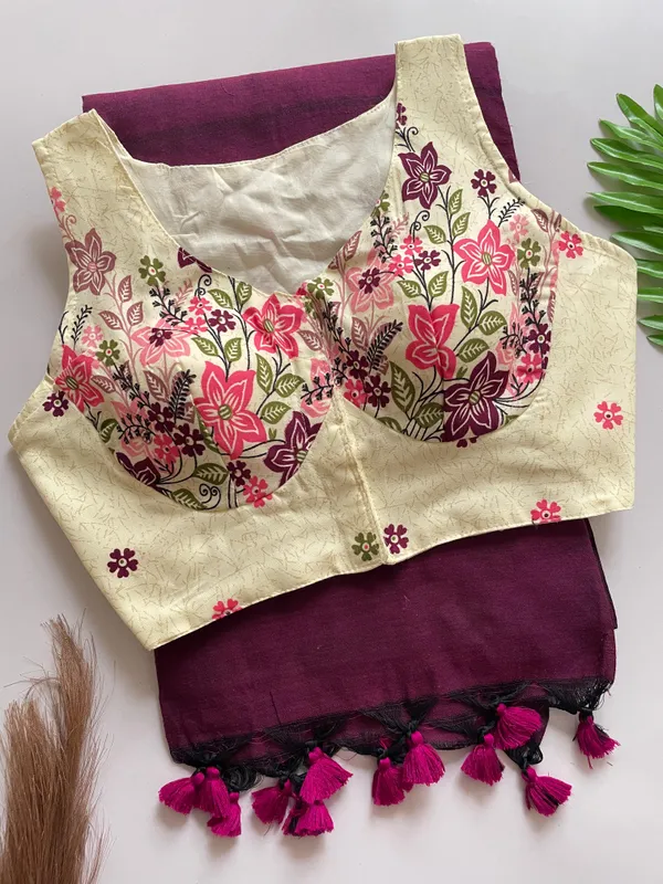 PRESENTING__DESIGNER_BLOUSE_WITH_KHADI_COTTON_SAREE_