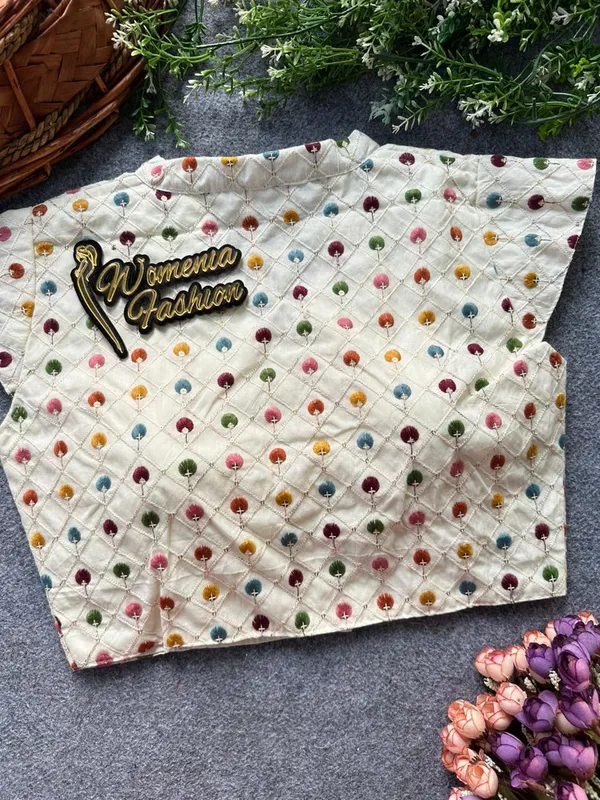 Presenting_a_Pure_Cotton_Khadi_Embroidery_&_Sequin_Work_Cap_Sleeves_Designer_Blouse