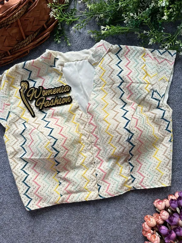 Presenting_a_Pure_Cotton_Khadi_Embroidery_&_Sequin_Work_Cap_Sleeves_Designer_Blouse