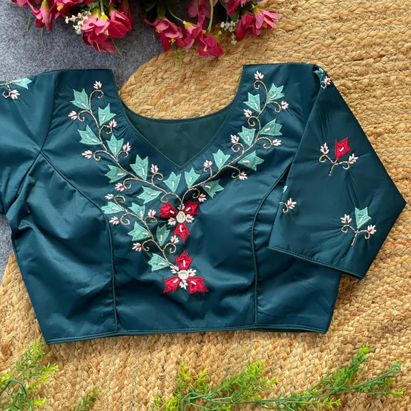 ROSHNI_BLUE_PRESENTING_NEW_HANDWORK_BLOUSE