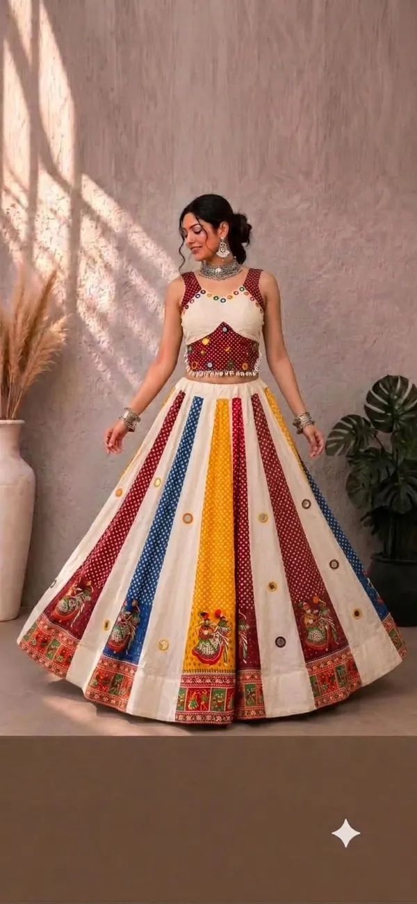 Discover_the_charm_of_Ajrakh_and_Khadi_Cotton,_thoughtfully_brought_together_in_a_Lehenga_Choli_made_for_Navratri